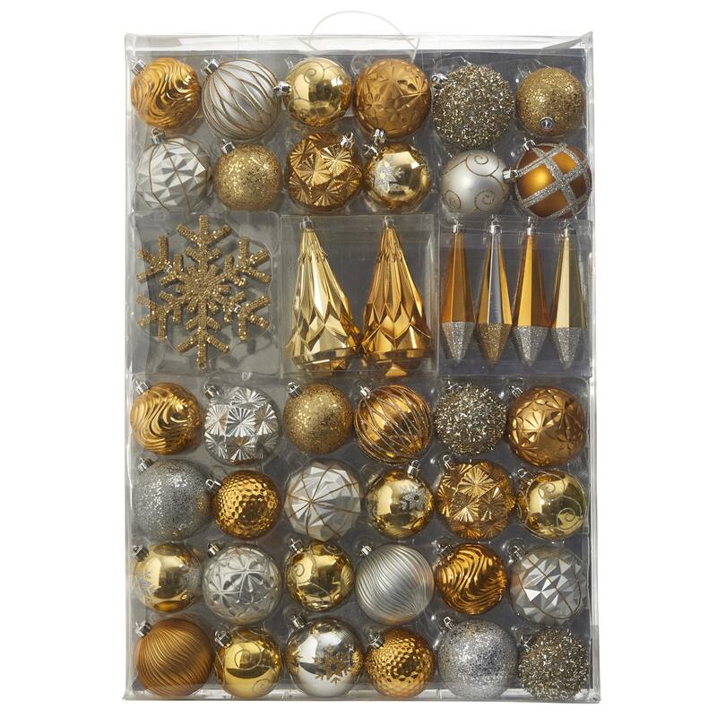 Holiday Shatterproof, 52 Count Christmas Ornament Box, 80mm to 150mm