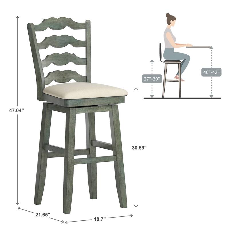 Eleanor French Ladder Back Swivel Stool by iNSPIRE Q Classic
