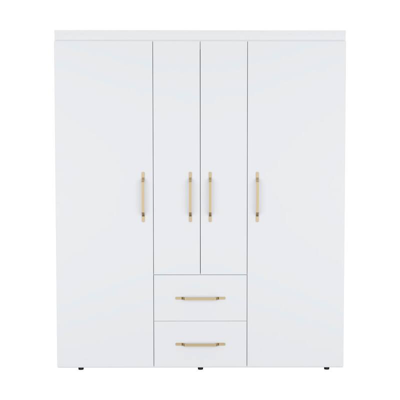 Bariloche Armoire with Hanging Rods, Shelves, 2 Drawers