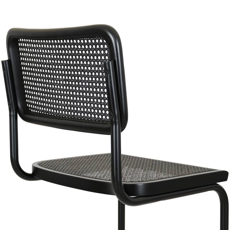 Breuer Chair Company Marcel Breuer Cesca Cane Cantilever Side Chair w/ Black Steel Frame (Various Wood & Cane Colors)