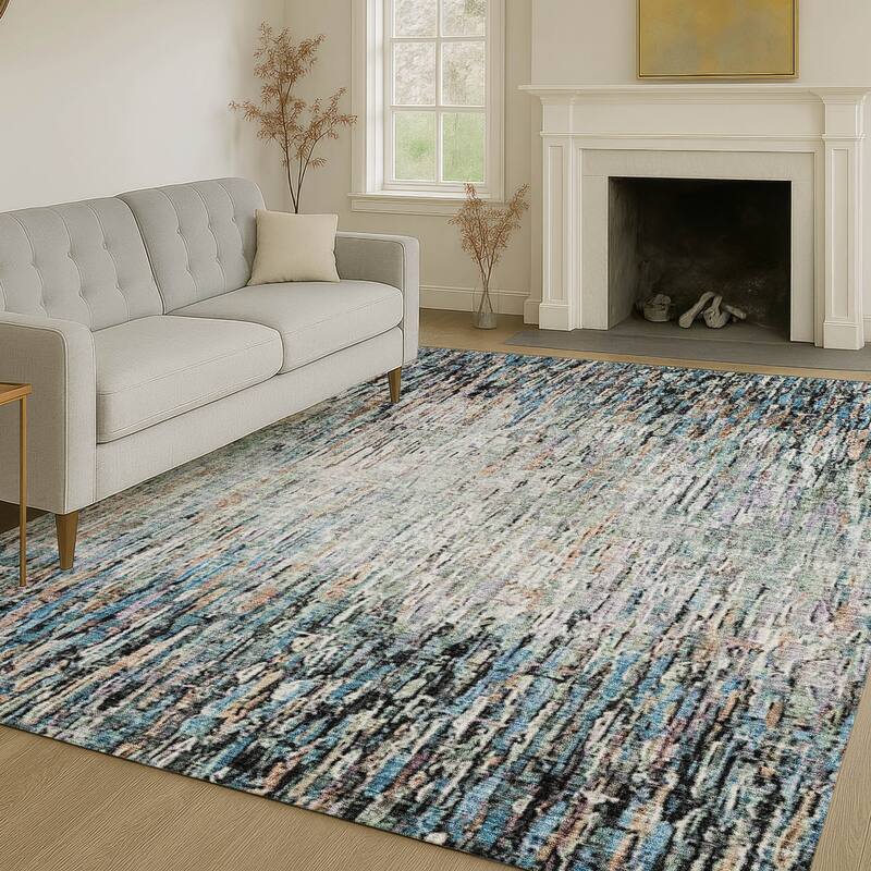Machine Washable Indoor/ Outdoor Abstract Moxy Chantille Rug