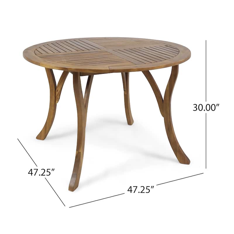 Hermosa Outdoor 47" Round Dining Table by Christopher Knight Home - 30"H x 47.25"W x 47.25"D