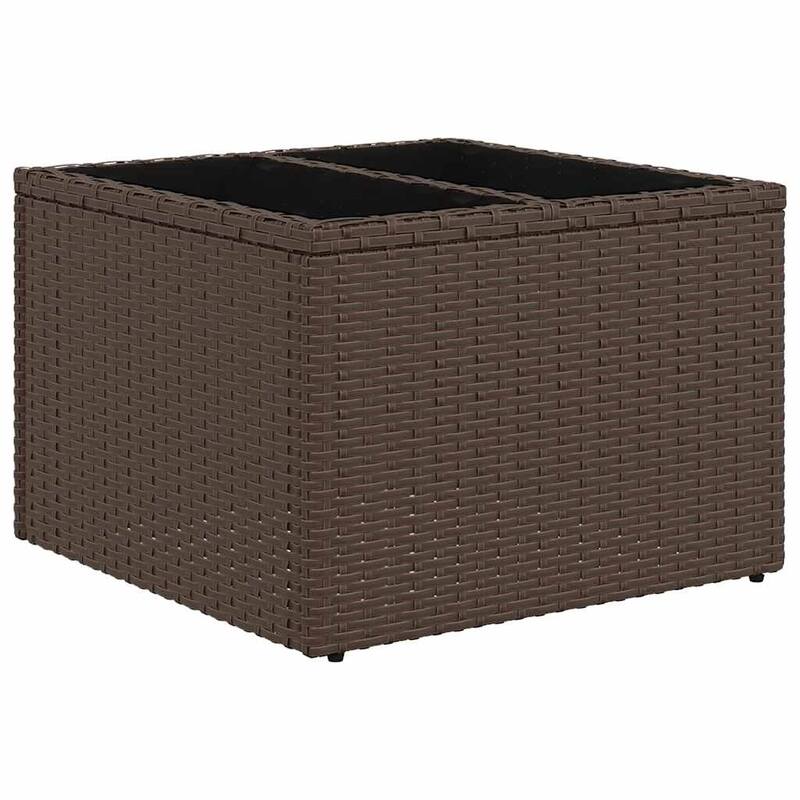 vidaXL Patio Sofa Set with Cushions Outdoor Conversation Furniture Poly Rattan - 21.7 x 24.4 x 27.2