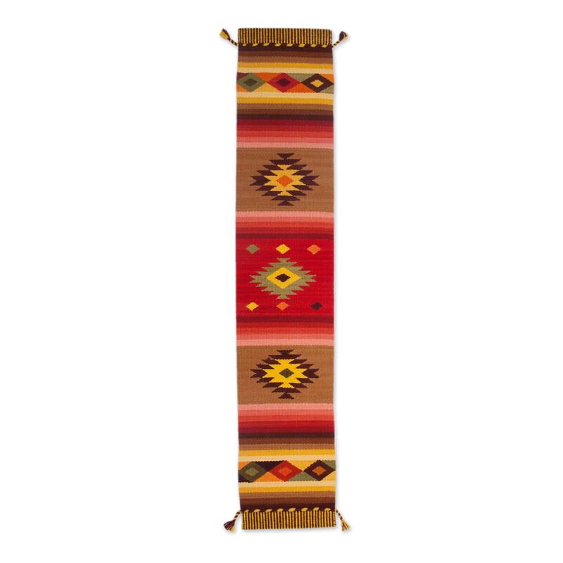 Novica Handmade Brilliant Sunset Wool Blend Table Runner