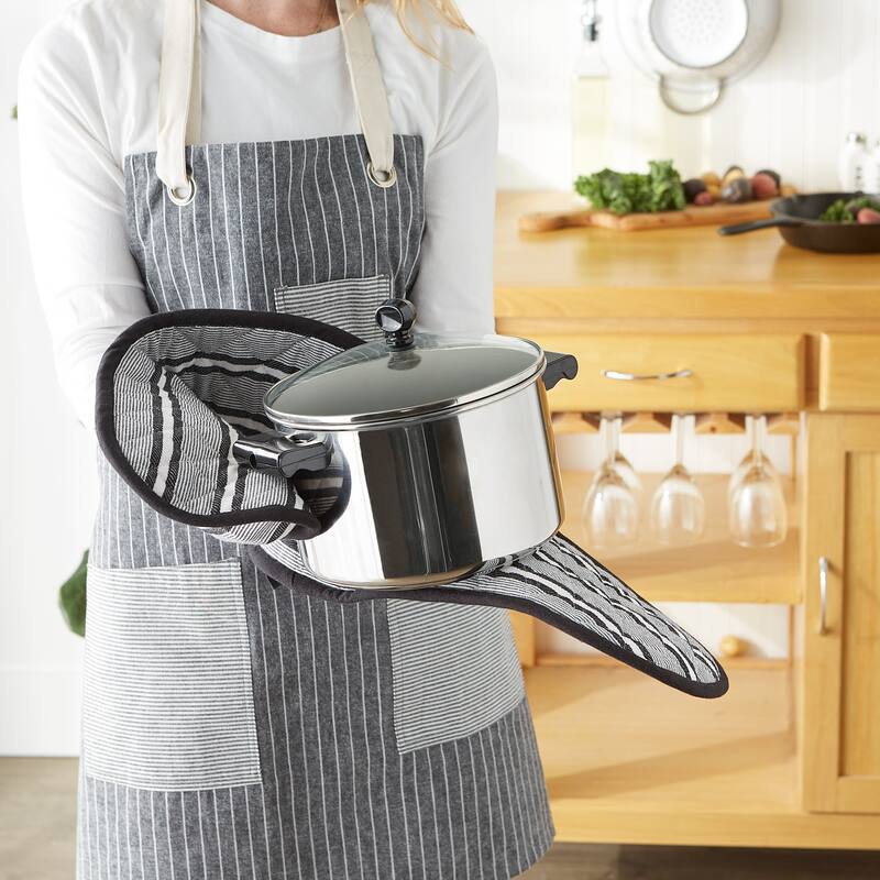 Chef Stripe Double Oven Mitt