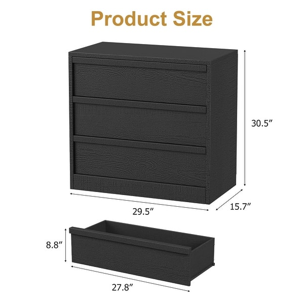 dimension image slide 5 of 8, Modern Drawer Dresser & Nightstand with Large Storage, for Bedroom, Living Room, Nursery, Entryway