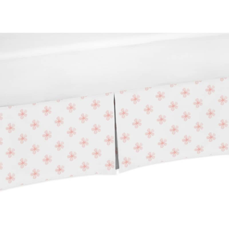 Pink and White Flower Blossom Girl Crib Bed Skirt - Blush Shabby Chic ...