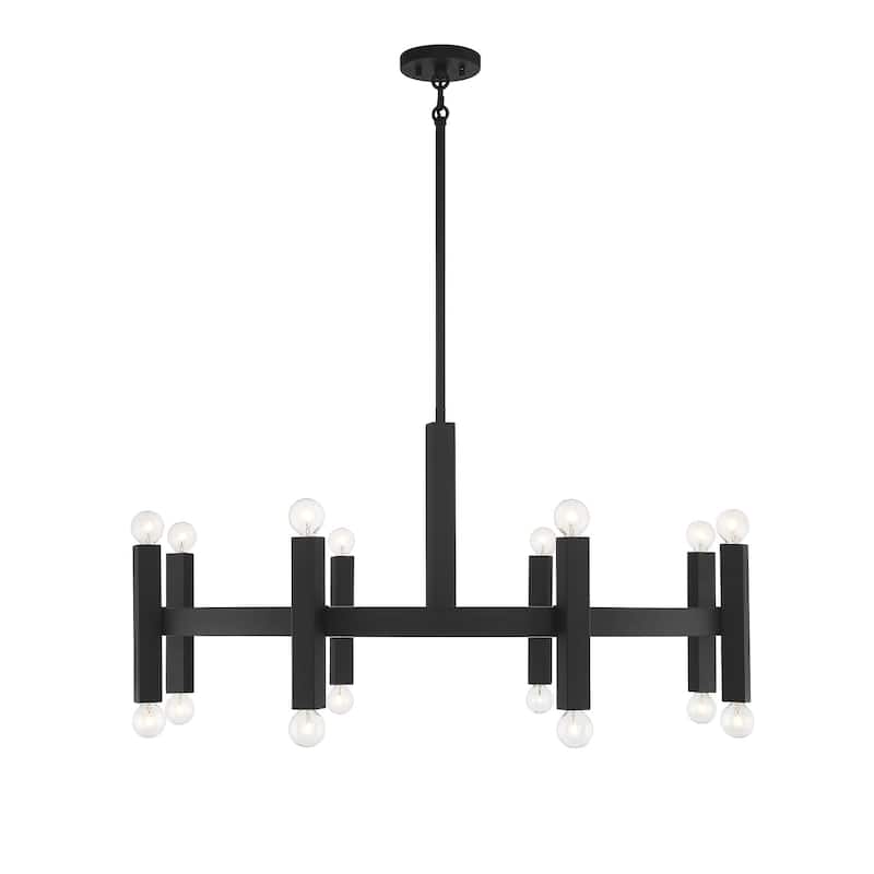 Meridian M100103 16 Light 41" Wide Drum Chandelier - Matte Black