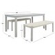 preview thumbnail 10 of 9, SAFAVIEH Outdoor Living Aquina Table and 2-Bench Dining Set - 35"W x 67"D x 29"H