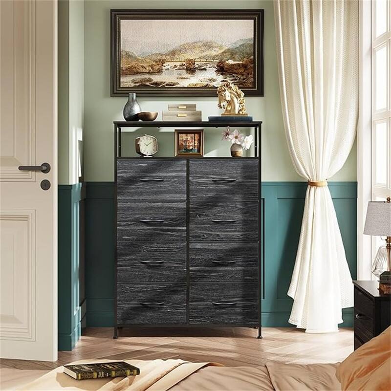 Fabric Dresser for Bedroom with Open Shelves