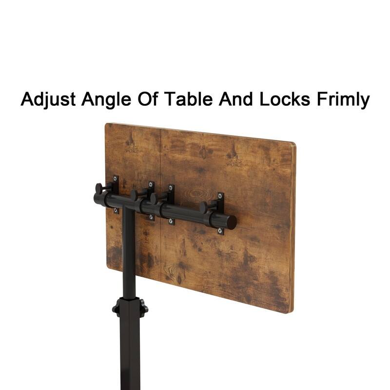 Wheels Height Adjustable Tray Table - 23.6"D x 15.9"W x 35"H