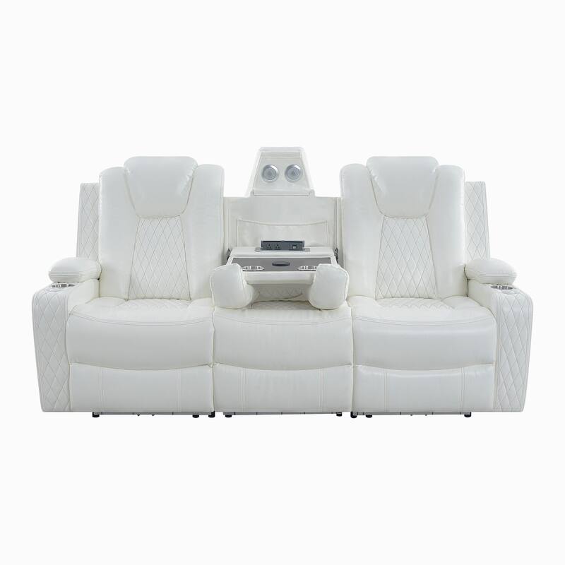 Deluxe Theater-Style Reclining Sofa Set with Power Recline, LED Lights, Wireless Charging and bluetooth Speaker