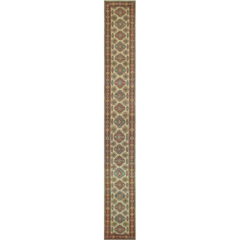Kazak Hakeem Ivory/Red Runner - 2'7" x 20'0"