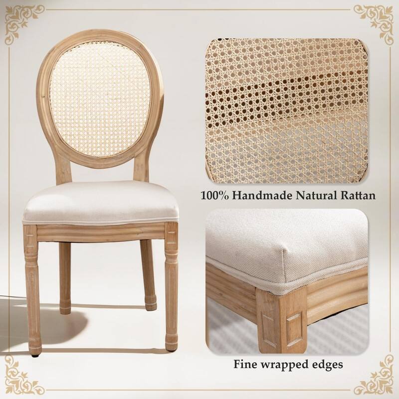 Upholstered French Style Nailhead Dining Chairs(Set of 6)