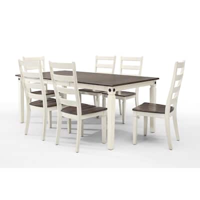 Glenwood Rubbed White and Charcoal Dining Table