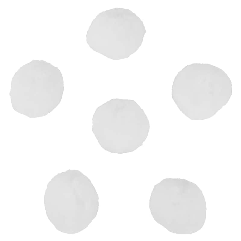 Set of 6 Plush Faux Christmas Snow Balls