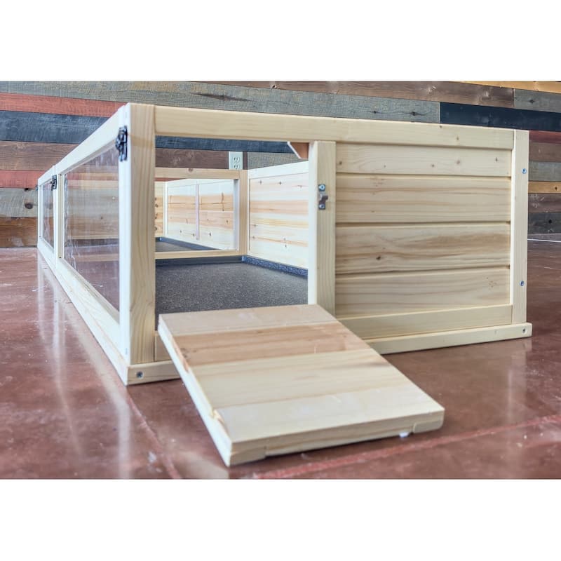 Zylina Extra Large Healthy Habitat for Guinea Pigs - Natural Wood - 79x24x12