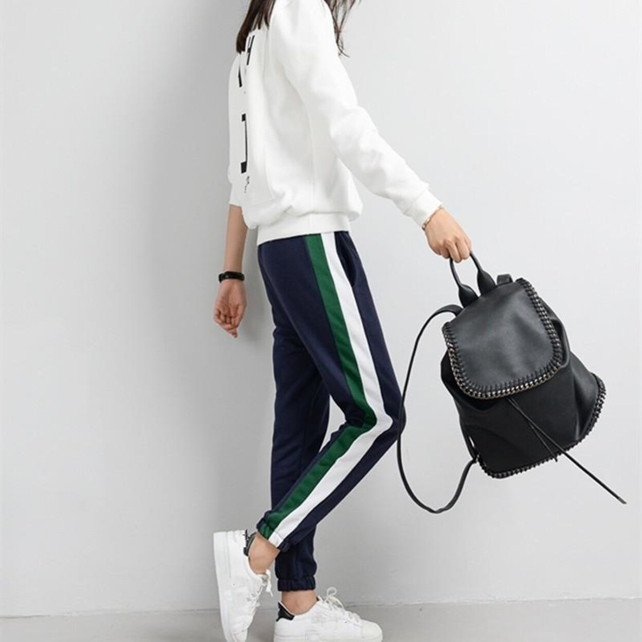 Shop Spring Winter Sweatpants Women Casual Harem Pants Loose Trousers For Women Black Striped Side Sweat Pants Female Plus Size S Xxl Overstock 26967654
