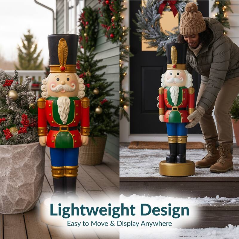 Sunnydaze Tommy the Toy Soldier Christmas Nutcracker Statue - 37" H - Set of 2