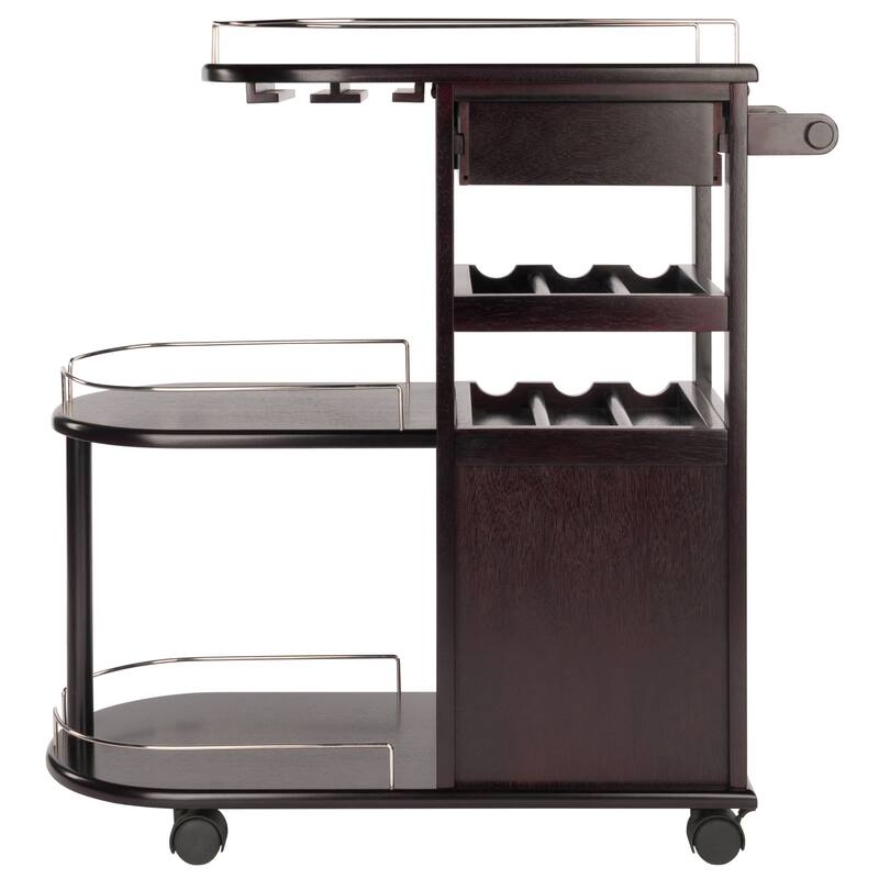 Jimmy Entertainment Cart, Espresso - 35.35 x 15.39 x 35.94 inches