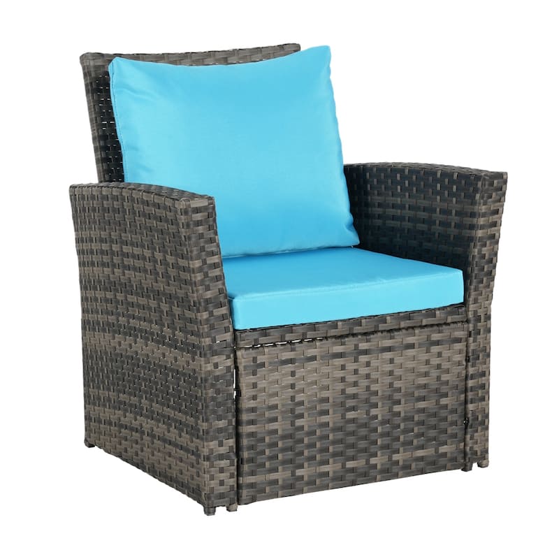 4 Pieces Outdoor Patio Furniture Sets,Garden Rattan Chair Wicker Set - N/A