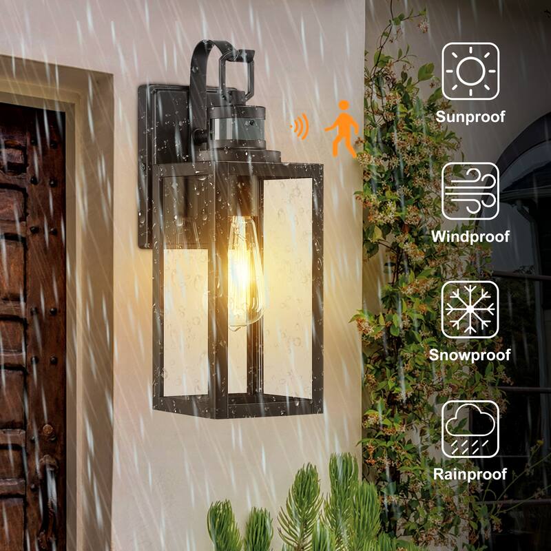 2Pack-1 Light Outdoor Wall Light Dusk to Dawn - 5"x6.65"x15.04"