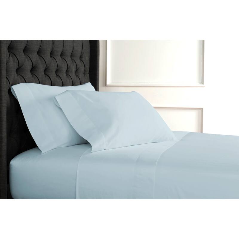 Broadway Collection 1000 Thread Count Hemstitch Bed Sheet Set with Extra Pillowcase - RICH BLUE - Twin