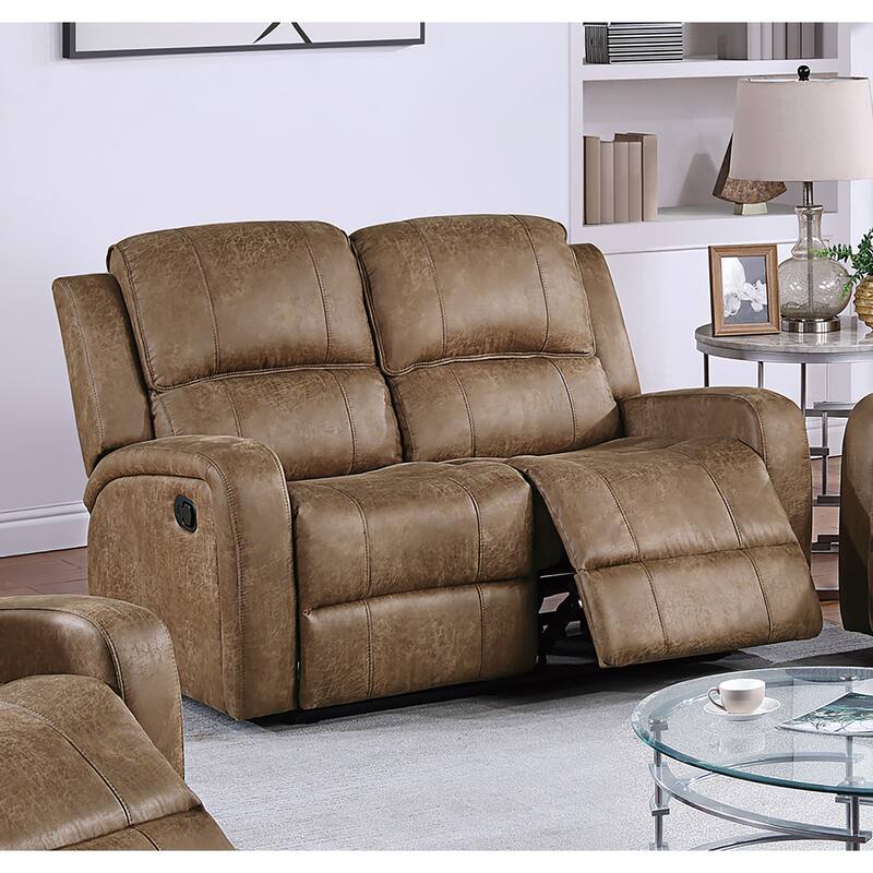 Poundex Recliner Loveseat - Chestnut