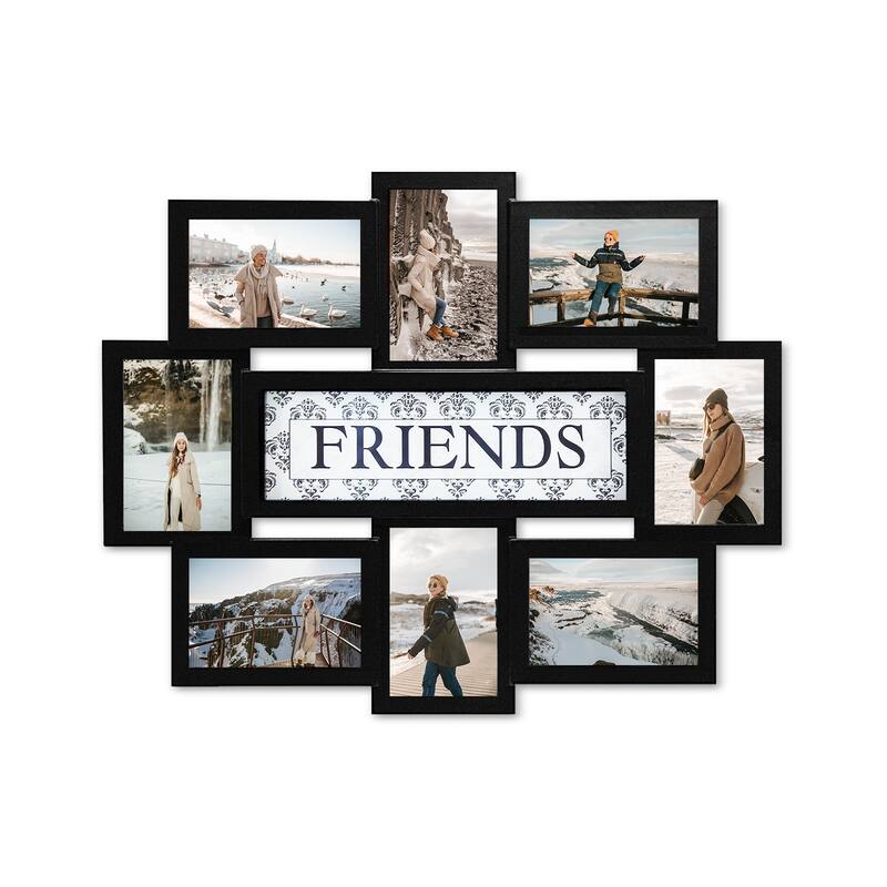 Hello Laura 8 Opening 17" x 22" Wall Hanging Photo Frame Black