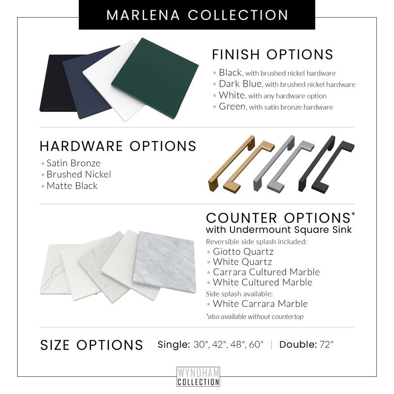 Wyndham Collection WCH515172D-QTZ-US3MXX Marlena 72" Free Standing