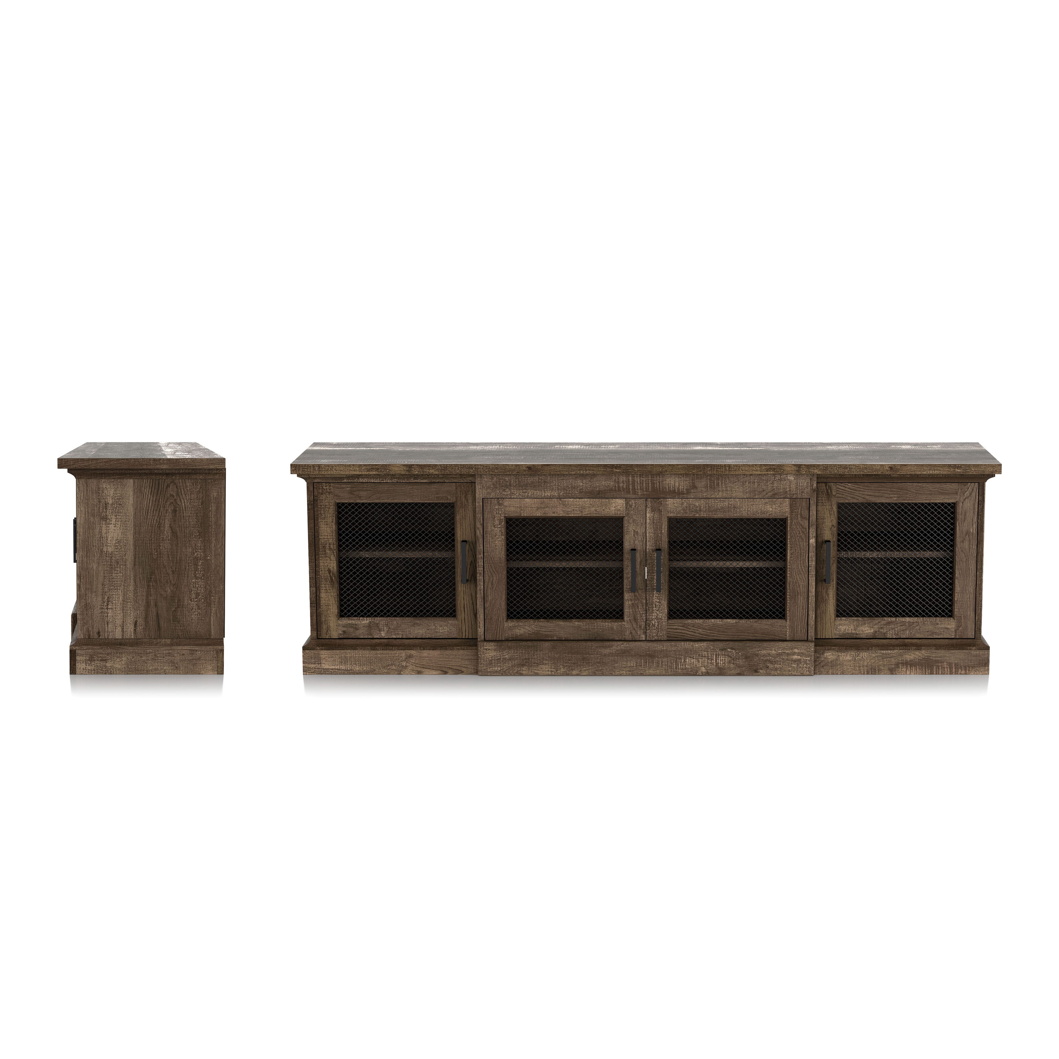 DH BASIC Rustic Reclaimed Oak 69 inch Wide 6 Shelf TV Stand by
