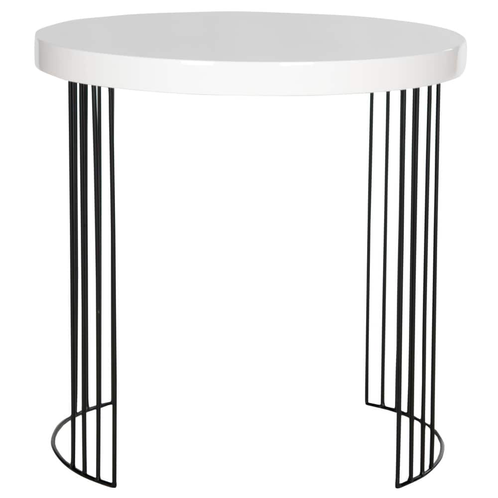 SAFAVIEH Joellen Mid-Century Modern White Lacquer Side Table - 21.6" x 21.6" x 21.6" - 22Wx22Dx22H