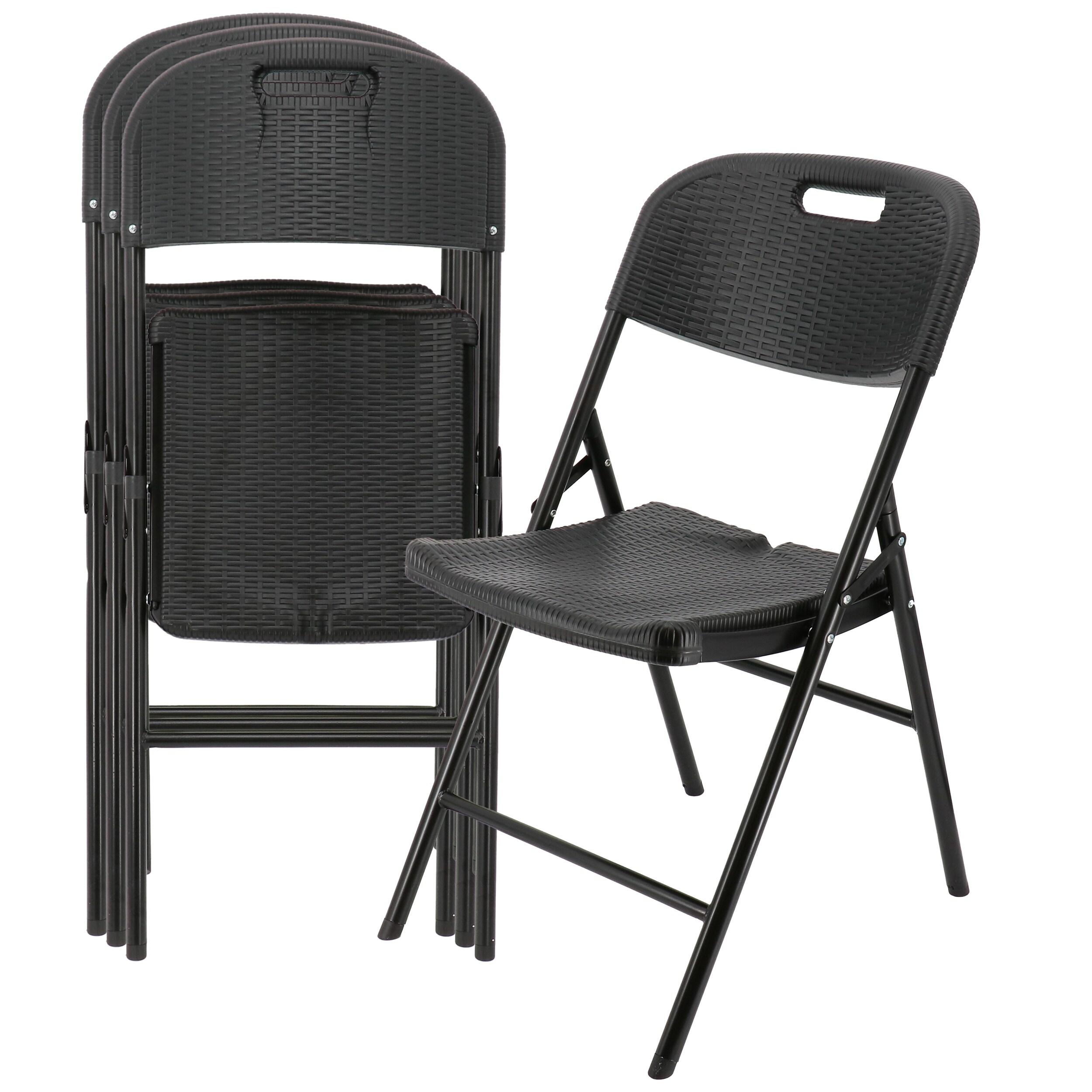 4 Piece Indoor and Outdoor Rattan Folding Chair