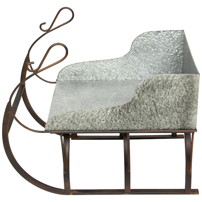Galvanized Metal Christmas Sleigh Tabletop Decoration - 24.5"