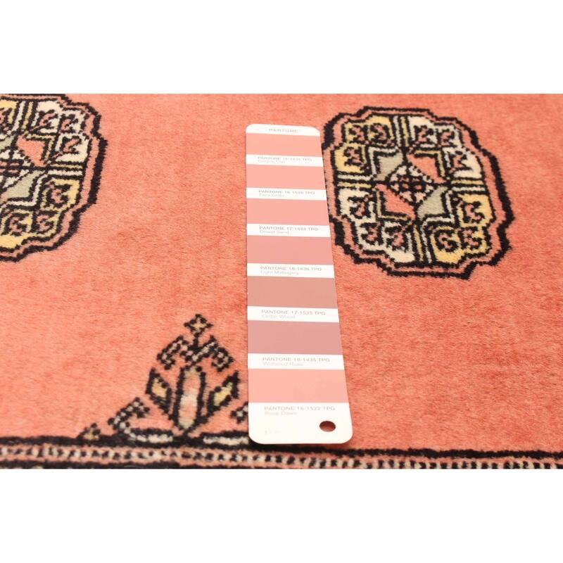 ECARPETGALLERY Hand-knotted Finest Peshawar Bokhara Salmon Wool Rug - 2'7 x 10'3