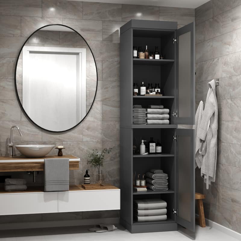 100% Solid Wood 16.5" Bathroom Cabinet with Optional Doors by Palace Imports