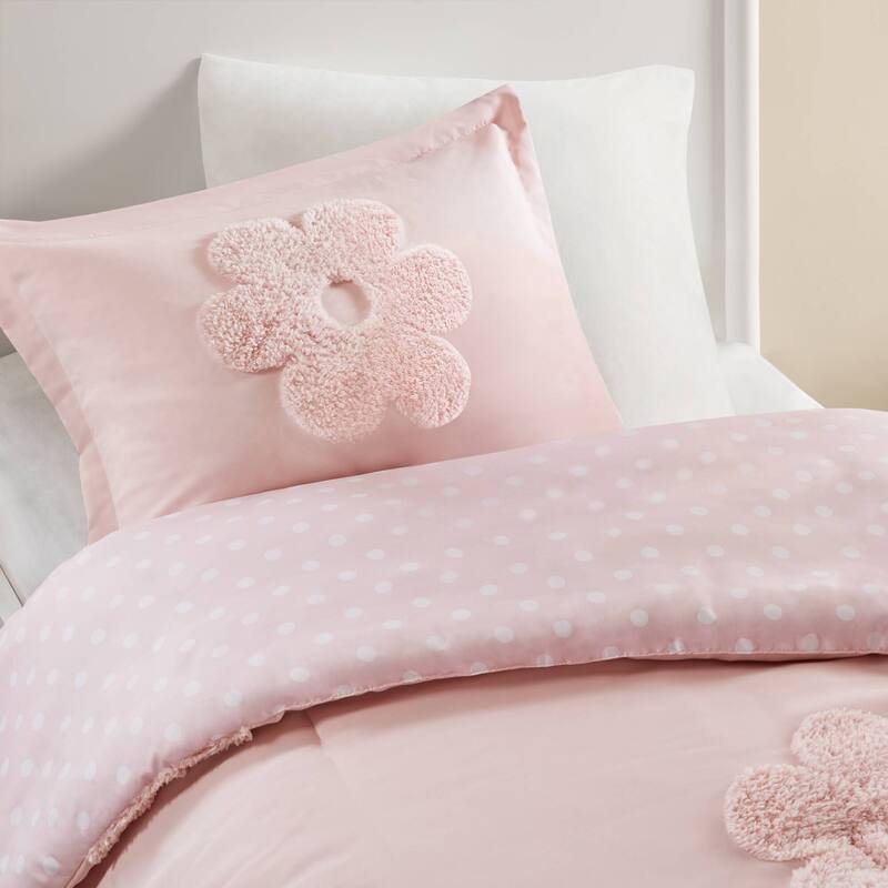 Intelligent Design Kids Gracie Floral Reversible Tufted Chenille Duvet Cover Set