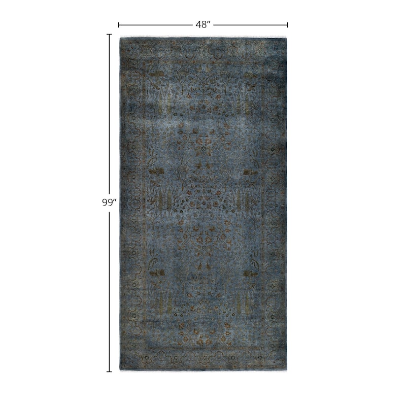 Contemporary Overdyed Wool Hand Knotted Area Rug - 4' 0" x 8' 3"