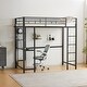 preview thumbnail 6 of 13, Twin Size Metal Loft Bed with Desk and Storage Shelves