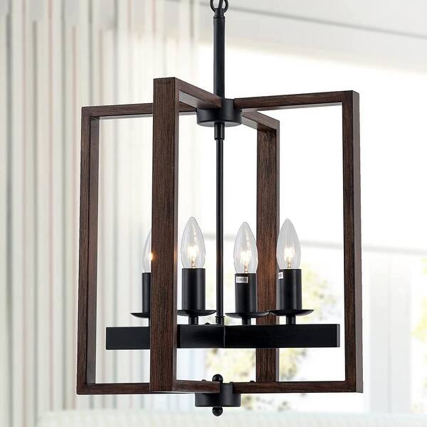 slide 2 of 7, 4 light rectangle chandelier farmhouse vintage pendant lamp