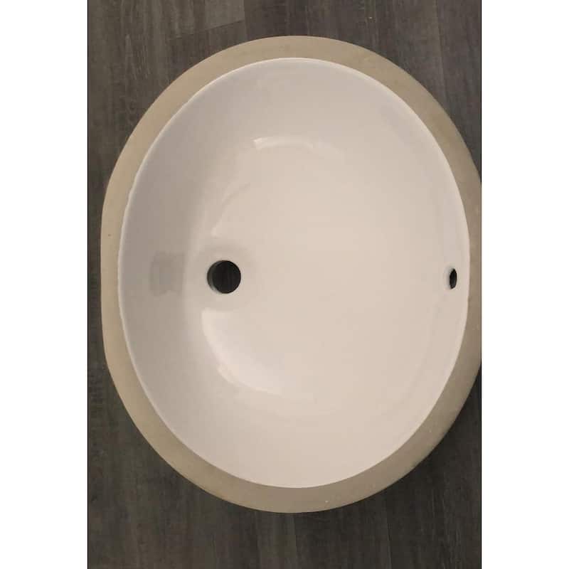 Proox Oval Ceramic Bathroom Basin Sink Undermounted Porcelain Basin For Vanity Countertop