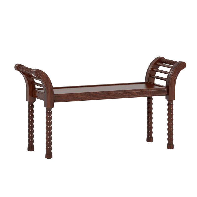 Elegant Retro Style Bench with Turned Legs