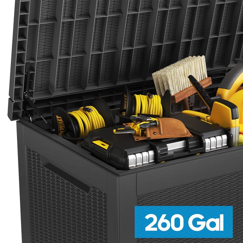 260 Gallon Large Resin Waterproof Outdoor Storage Box
