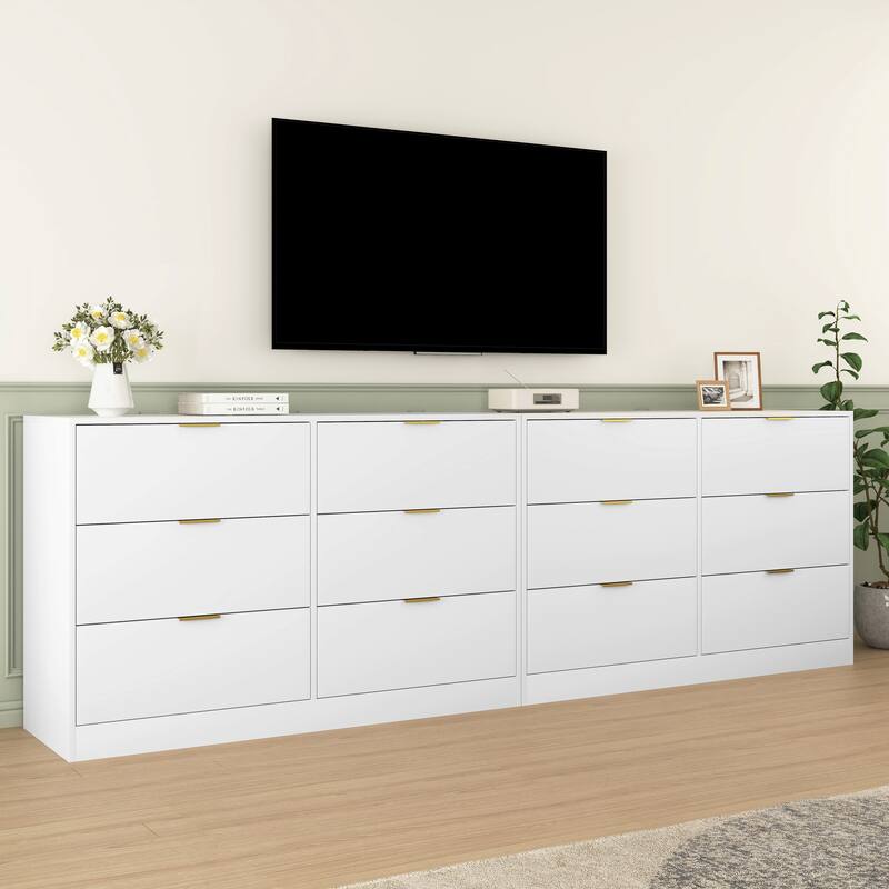 Modern 6 Drawer Dresser, Large Capacity Storage Cabinet, Clothing Organizer with Metal Handles for Bedroom, Living Room