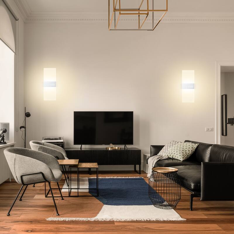 2-Light Brush Aluminium Wallchiere Sconce Light Set of 2