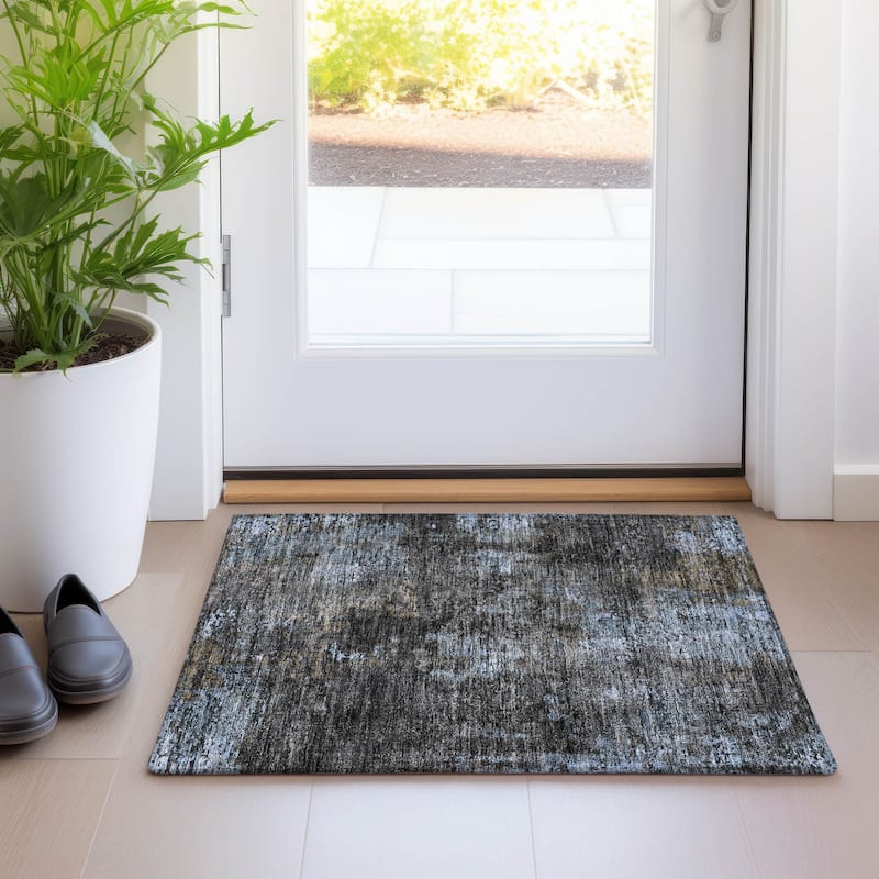Machine Washable Indoor/ Outdoor Chantille Contemporary Abstract Rug