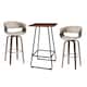 Option Brown Table & Gray PU Chairs