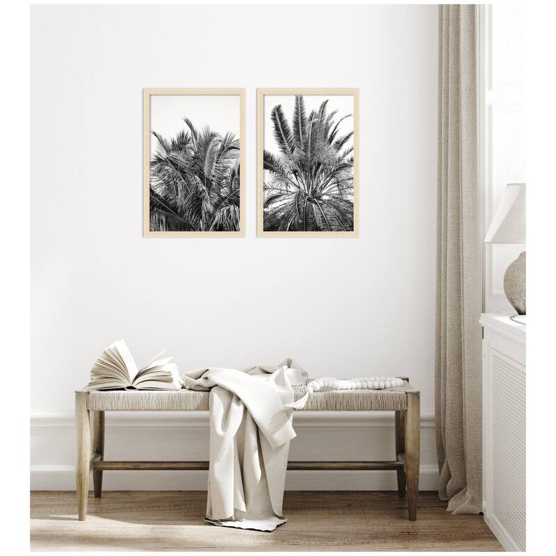 Kate and Laurel Palm No. 13 & 15 2 Piece Framed Wall Art Print Set by Alicia Bock
