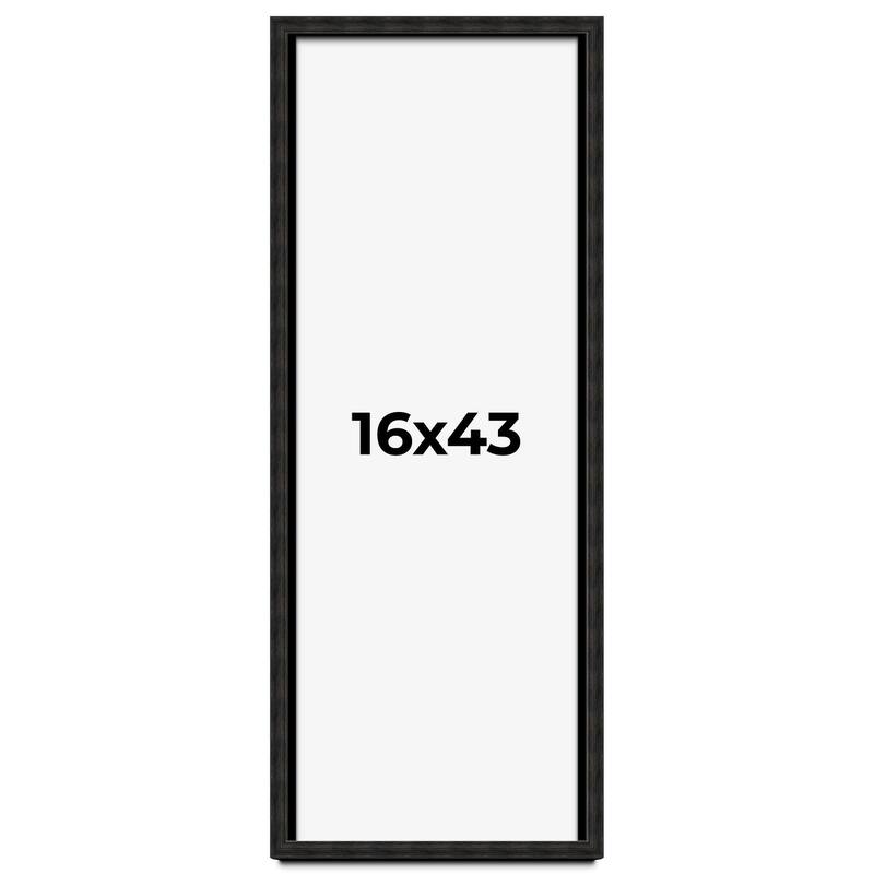 16x43 Shadow Box Black Rustic Barnwood Display Frame | 1.125 Inch