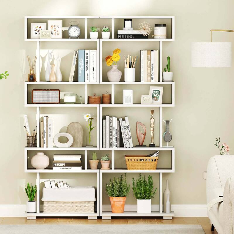 Costway 2 PCS Bookcase 6-Tier Bookshelf with Anti-Tipping Kit - See Details